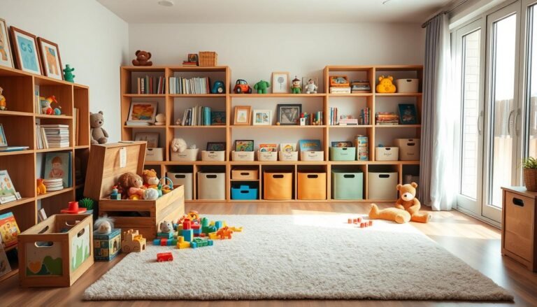 como organizar os brinquedos das crianças na sala de estar