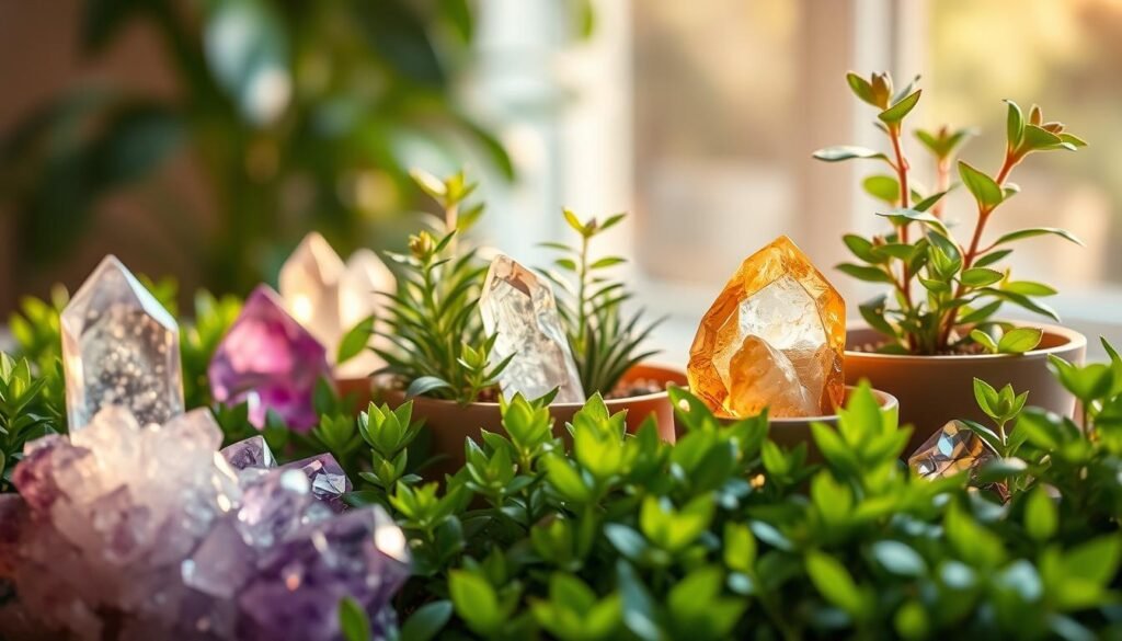cristais e plantas proteção energética