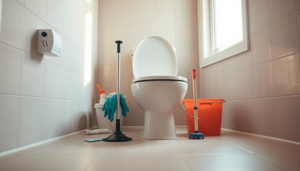 preparação e segurança vaso sanitário