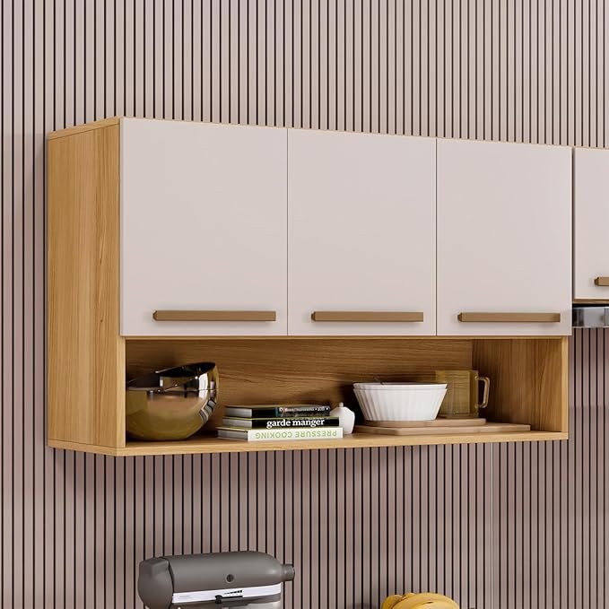 Armário Aéreo Suspenso Multiuso – organização elegante para cozinha, lavanderia ou home office
