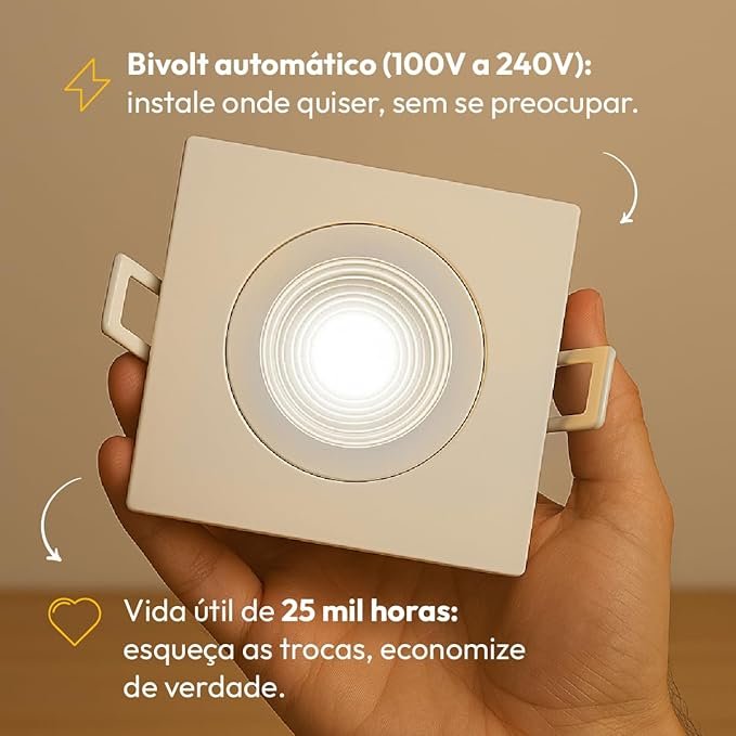 Kit 10 Spot LED Embutir – iluminação moderna e econômica para sua casa