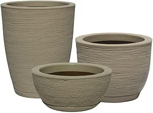 Kit 3 Vasos Decorativos de Planta em Polietileno