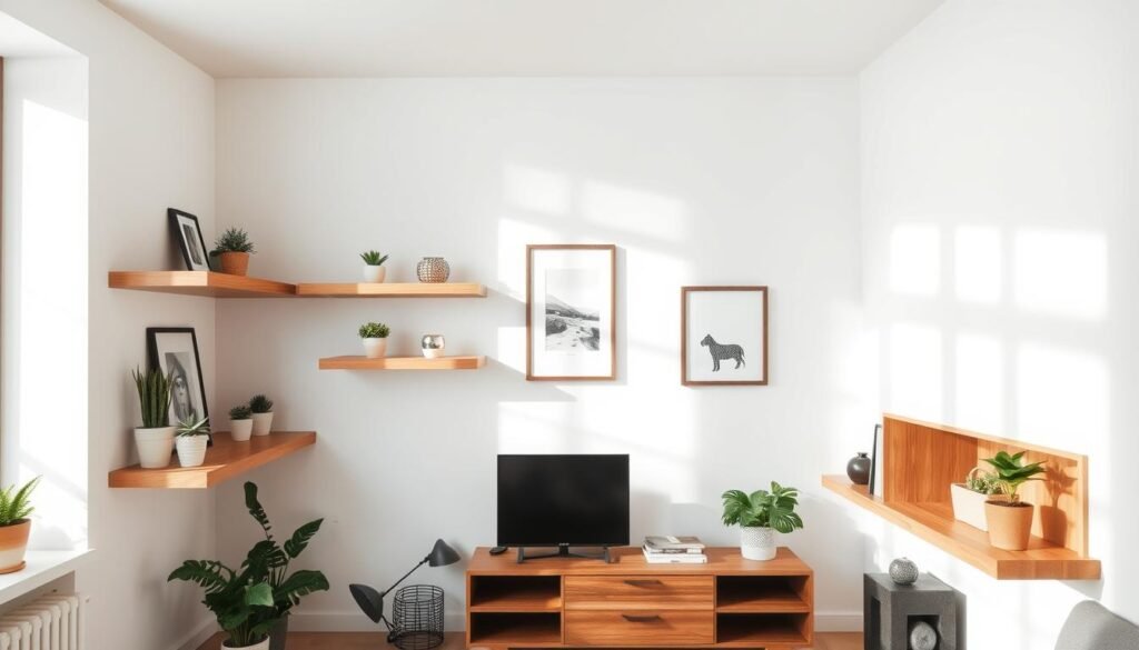 prateleiras e nichos para aproveitar paredes