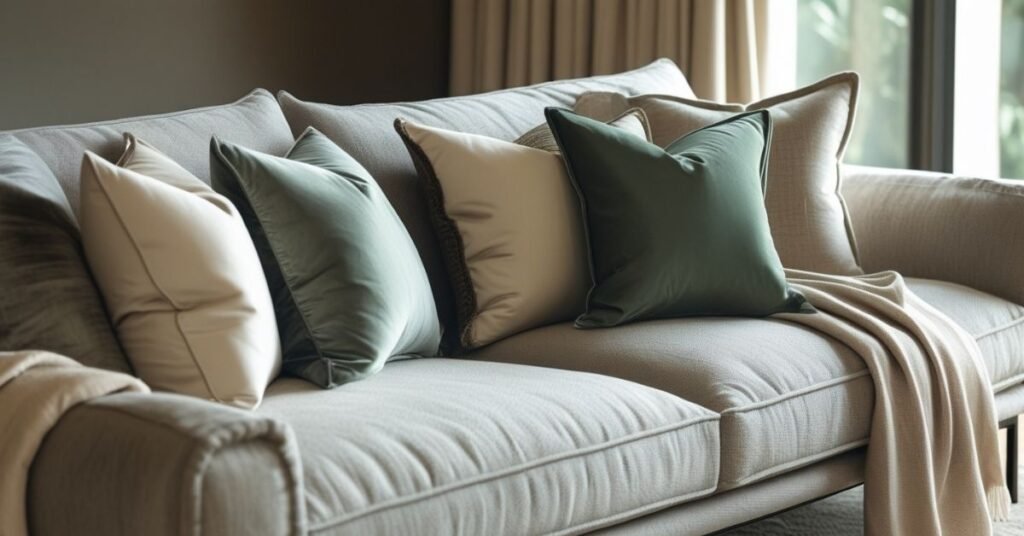 arrumação das almofadas