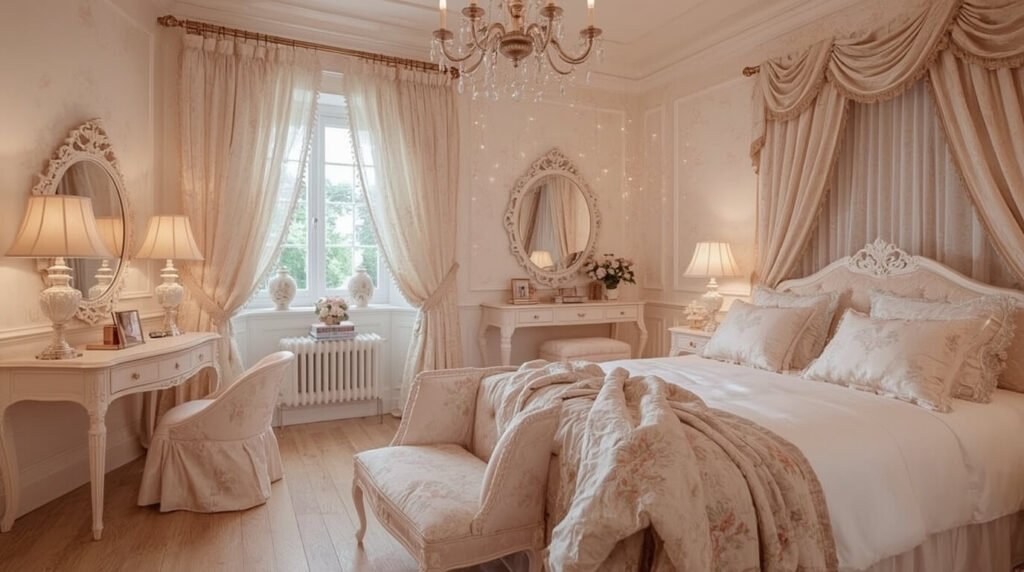 quarto feminino estilo romântico