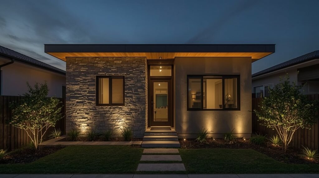 fachada com iluminação externa