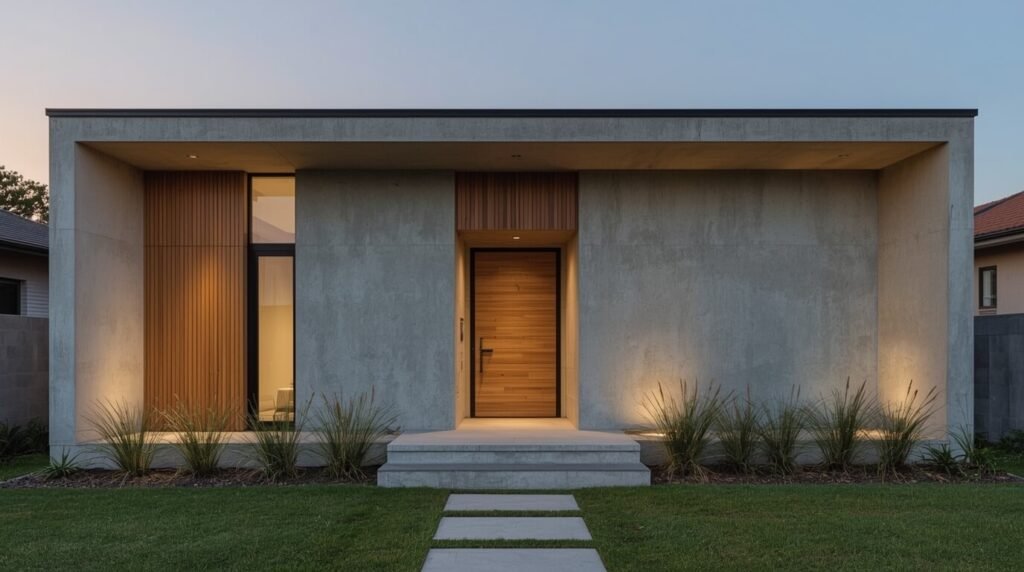 fachada de cimento queimado