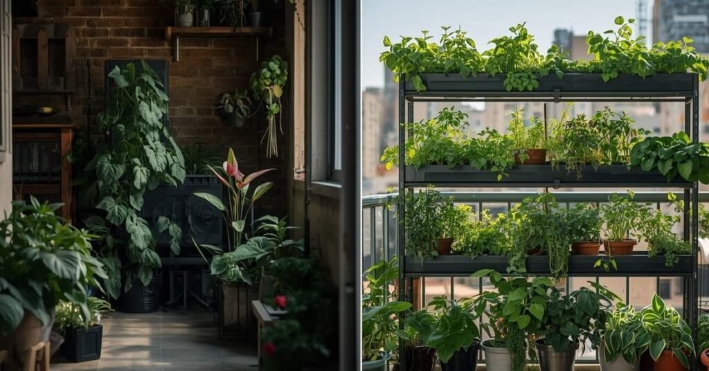 horta em apartamento pequeno com pouco espaço