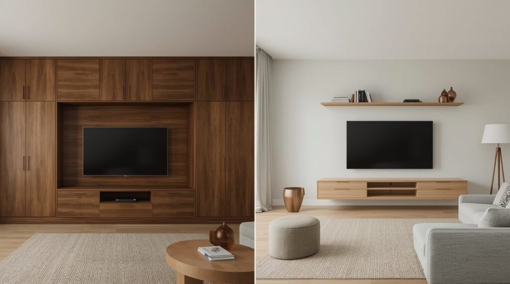 móveis grandes e escuros