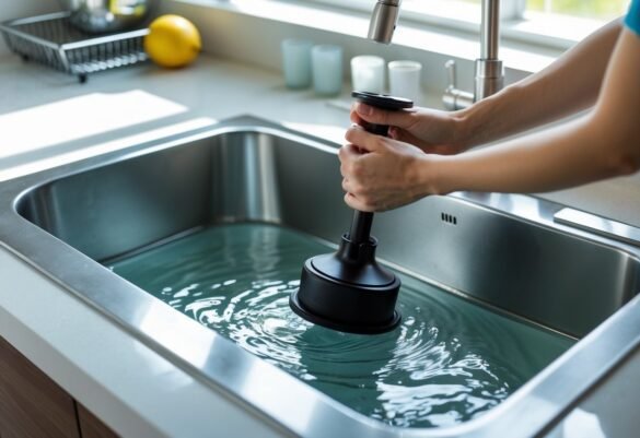 como desentupir pia de cozinha