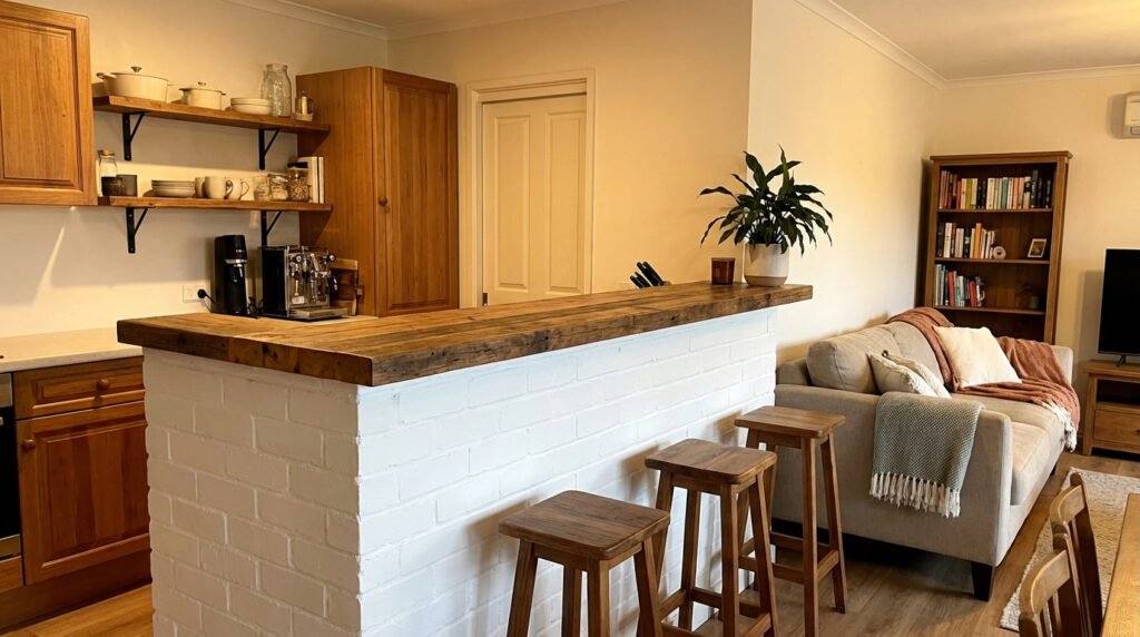 Cozinha Americana com Meia Parede e Alvenaria