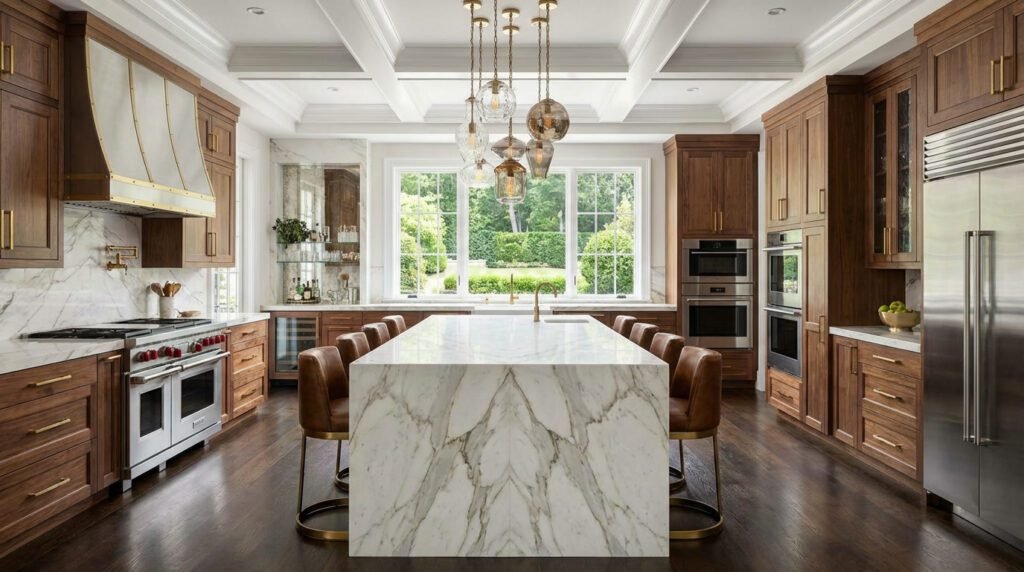 Cozinha Americana com Balcão e Ilha Central