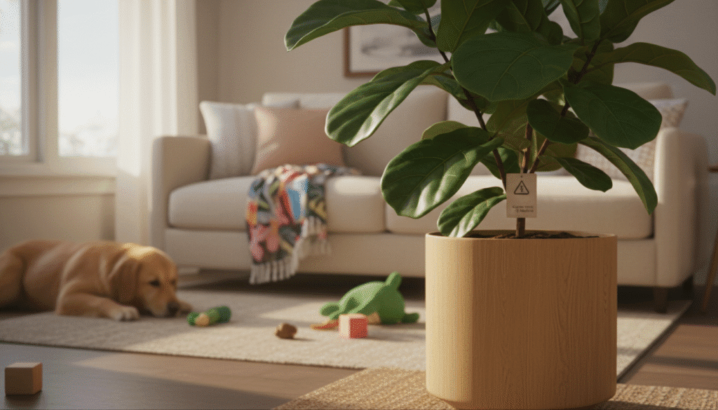 Ficus Lyrata é tóxica para pets e crianças Ficus Lyrata é tóxica para pets e crianças